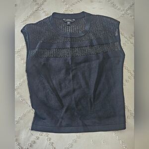 Guess Black Sheer Knit Top